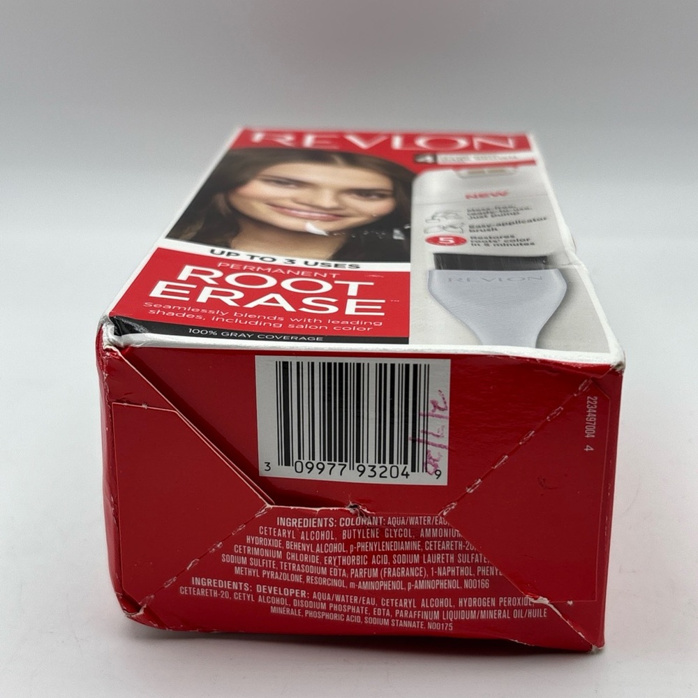 Revlon Root Erase Permanent Hair Color Touchup Hair Dye #4 Dark Brown Rare - Picture 4 of 5